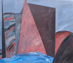 John L. Moore, Study for Kelly's Loft, 1984, acrylic on paper