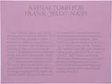 Robert Morris, A Final Tomb for Frank "Jelly" Nash, 1980, original