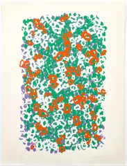 Nadine Prado, Flowers on White, 1979, original, serigraph printed in color, pencil