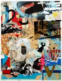 Raphael, Farewell Joe's Discount Shoe Repair, 2016, silkscreen, collage, and printed paper, and painted