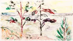 Fall '86 #2 by Lucy Sallick, 1990, monotype in color, printed on Somerset paper, pencil, offered Sep 2021