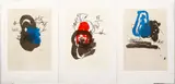 Francine Simonin, Paroles d'ogres I, II, and III, 1997, lithography and, drypoint, all pencil