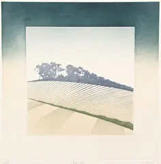 Jean Solombre, Le Lieu Dit, 1985, color, aquatint etching, pencil