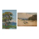 Bertha Stringer Lee, two, oils on board, (i) Eucalyptus