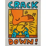 Keith Haring, Crack Down (for the Crack Down on Crack concert in Madison Square Garden), 1986, lithograph, [approximate dimensions -