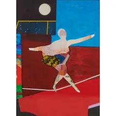 Max Papart, Equilibriste (Tight Rope Walker), 1970, silkscreen on embossed wove paper