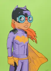 Hebru Brantley, Batgirl (Green), 2018, screenprint, [approximate dimensions -