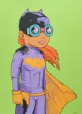 Hebru Brantley, Batgirl (Green), 2018, screenprint, [approximate dimensions -