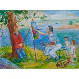 Robert Philipp, Painting at Gloucester, gouache on paper, [approximate dimensions -