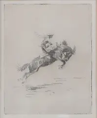 Featured in this lot is this by Edward Borein, etching, offered Jun 2023