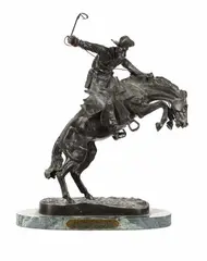 Untitled by Bronco Buster, bronze statue by frederic remington, offered Mar 2023