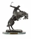 Untitled by Bronco Buster, bronze statue by frederic remington, offered Mar 2023