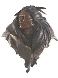 Daall Liarett, Untitled, bronze indian bust wall mount c 1993