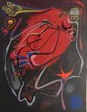 André Masson, - ''La Nuit''-, lithograph in color, 1972