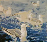 Jamie Wyeth, - ''Herring Gulls''-, lithograph in color
