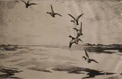 - ''Wide Marshes'' (Paff 173)- by Frank Benson, etching, 1920, sgined in pencil, offered Mar 2019
