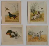 Paul Wood, - Duck Hunting Scenes- 4 etchings in color, all signed and titled in pencil, paper sllightly age toned, some, pencil marks and handling creases, various sizes