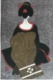 Kiyoshi Saitō, - ''Maiko III''- woodblock in color, signed in white, ink in the
