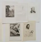 Félix Bracquemond, - ''Le Bois de Boulogne''-, etching on chine colle, soiling and minor staining throughout