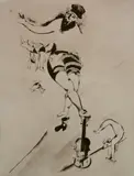 Marc Chagall, - ''The Acrobat'' (Kornfeld 40)-, etching and drypoint, 1924