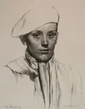 Gerald Brockhurst, - ''The Basque Boy (Cypriano)'' (Fletcher 38 ii/II)-, lithograph, 1945