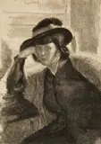 Gerald Brockhurst, - ''Une Dacquoise'' (Fletcher 29 iii/iii)-, etching, 1922