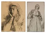Gerald Brockhurst, - ''Le Beguin'' (Fletcher 33) & ''Noemie'' (F. 57)-, etching, 1922, 1926