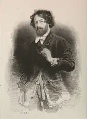 Paul Gavarni, - ''Self-Portrait with Cigarette'' (Armelhaut and Bocher 34)-, lithograph on chine colle, a few spots of foxing and soiling in margins