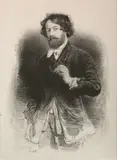 Paul Gavarni, - ''Self-Portrait with Cigarette'' (Armelhaut and Bocher 34)-, lithograph on chine colle, a few spots of foxing and soiling in margins