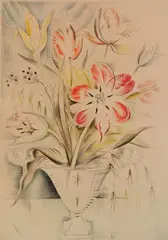 Mily Possoz, - ''Les Tulipes''-, drypoint and roulette, 1936-1937