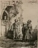Rembrandt, - "Jacob and Lahan" (Hind 183)-, etching, 1641
