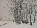 Tavik F Simon, - ''Along A Snowy Road'' (Novak 389)(Baker 198)- soft-ground and