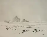 George Elbert Burr, - ''Whirlwinds (No.3) (Whirlwinds - Mojave Desert- Calif)'' (Seeber 312)-, drypoint and sandpaper ground