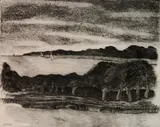 George Constant, - ''Fisher's Island''-, drypoint