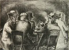 Edward Ferguson, - ''Politics''-, lithograph, 1937