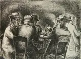 Edward Ferguson, - ''Politics''-, lithograph, 1937