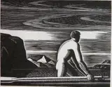 Rockwell Kent, - ''Greenland Swimmer'' (Burne-Jones 90)- wood, engraving, 1932, posthumous printing, very good condition