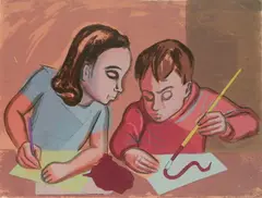 - ''Curiosity''- by Joseph Leboit, silkscreen in color, ca. 1935-43, offered Feb 2019