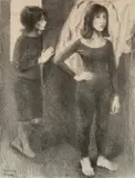 Raphael Soyer, - ''Young Dancers'' (Cole 112)-, lithograph, 1966