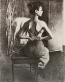 Raphael Soyer, - ''Young Model'' (Cole 57)-, lithograph, 1940