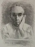 Raphael Soyer, - ''Self-Portrait'' (Cole 73)-, lithograph, 1954
