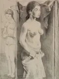 Raphael Soyer, - ''The Screen''-, lithograph