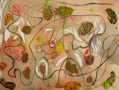 - ''Exercise''- by Paul B. Travis, watercolor and mixed media, ca. 1955-60, offered Feb 2019