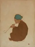 Dorsey Potter Tyson, - ''Song of The Wood Wind''-, drypoint in color, 1928