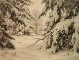 Ronau W. Woiceske, - ''Winter Interlude''-, etching