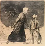 Leonard Baskin, - ''Tobias and the Angel'' (Fern and O'Sullivan 367)-, woodcut, 1958