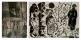 Herbert C. Cassill, - ''Appartion of the Other Brother'' and ''Turning Point''- 1, etching and 1 woodcut, both