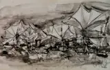 - ''Paradise''- by Riva Helfond, pen and ink and wash on paper, 1963, offered Feb 2019