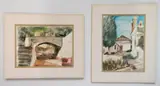 - Landscape and Street Scene- 2 by Riva Helfond, watercolor on paper, 1, offered Feb 2019