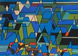 Leon Gordon Miller, - ''African Landscape III''-, silkscreen in colors